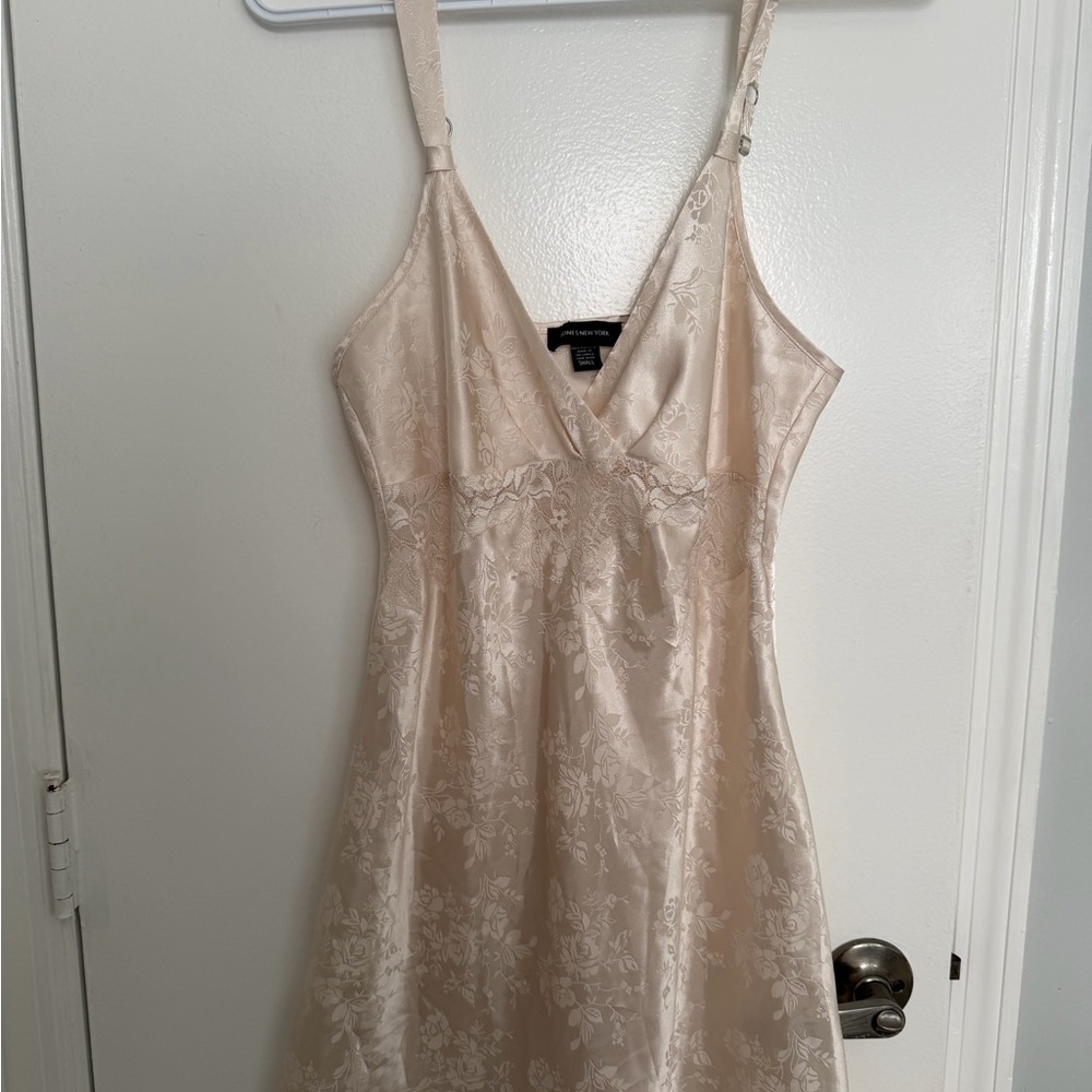 Vintage Jones NY Champagne Satin Slip Dress